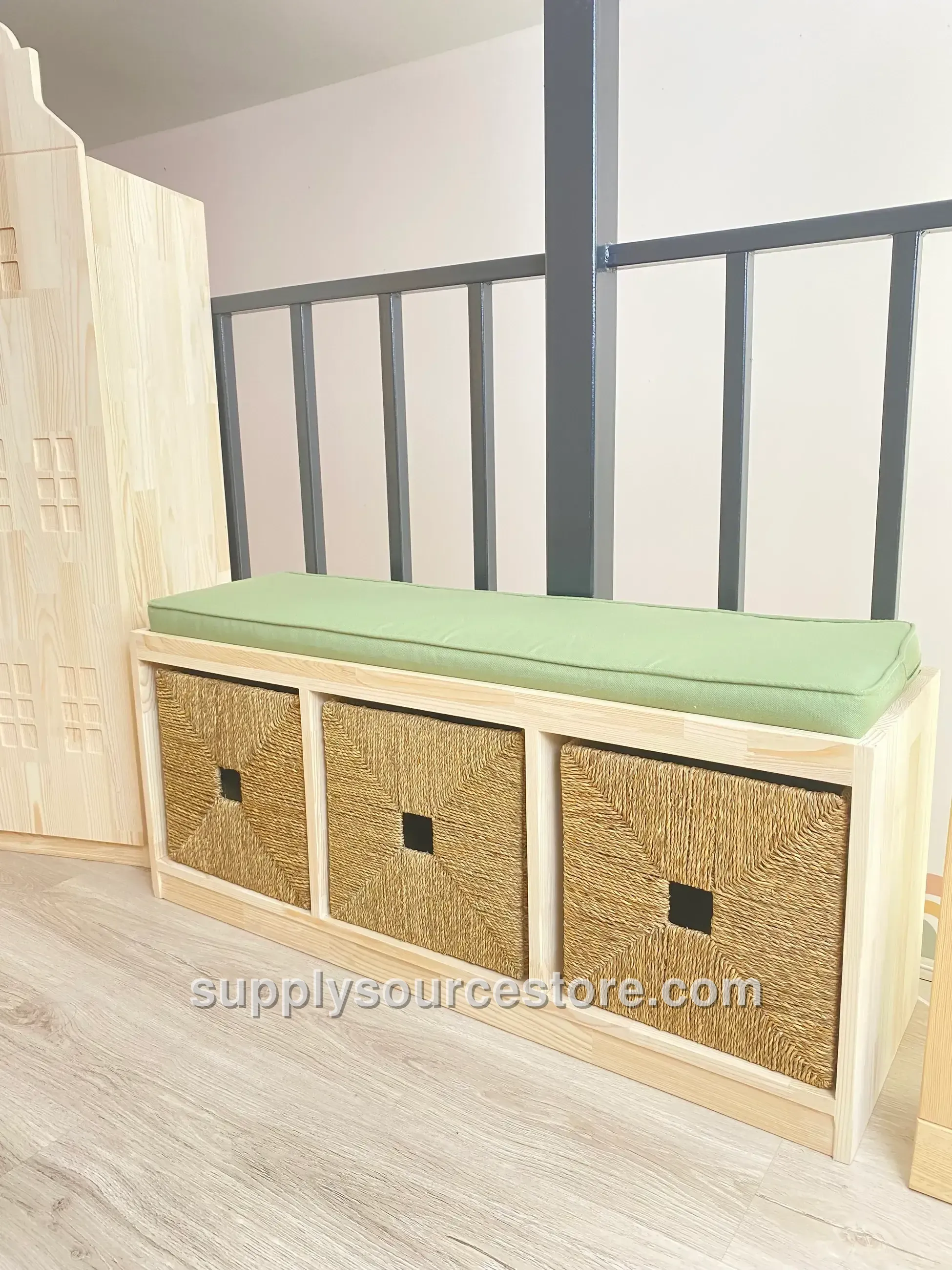 Seat Cushion Toy Box with Drawer & Basket – Multipurpose Kids Cabinet