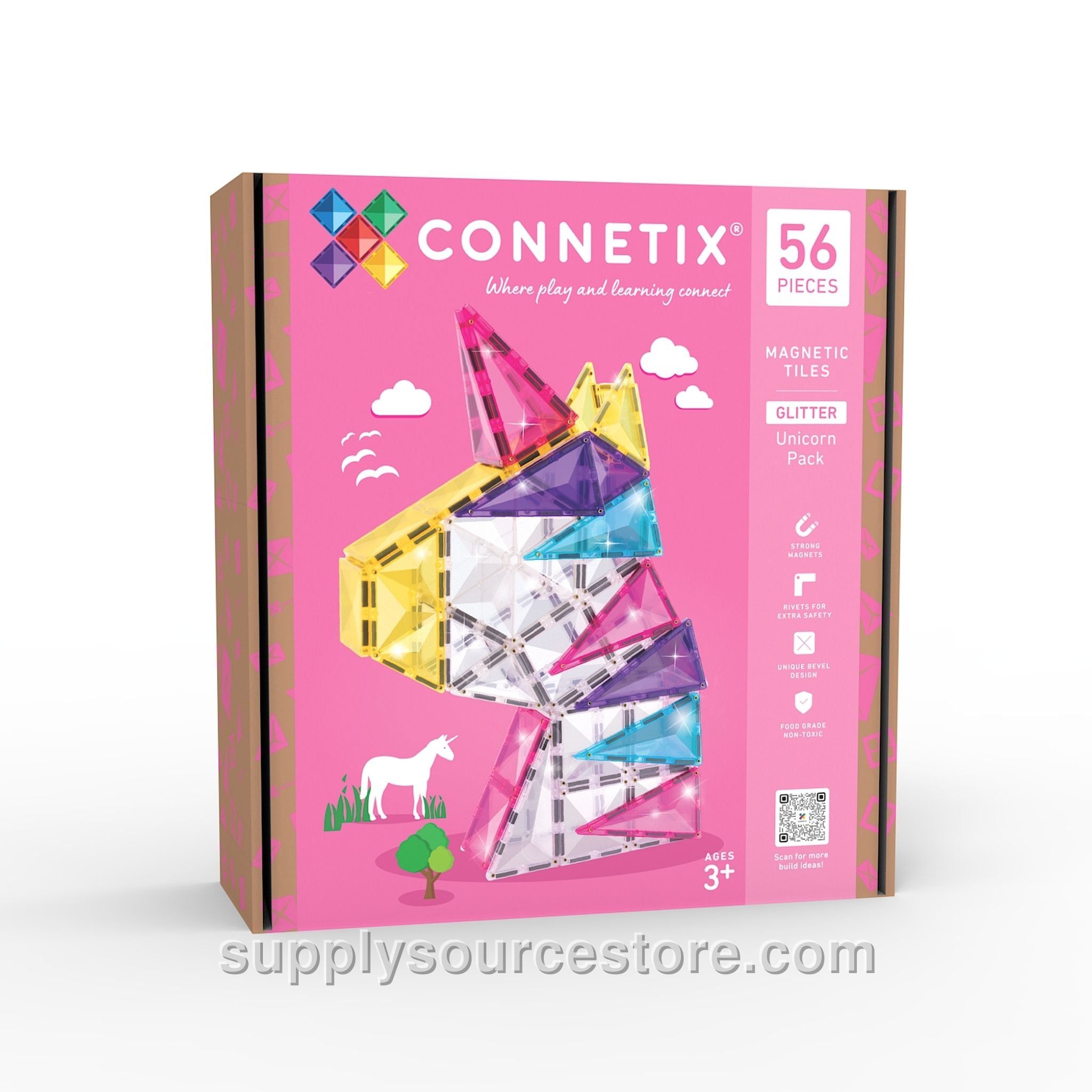 Magnetic Tiles 56 Piece Glitter Unicorn Pack
