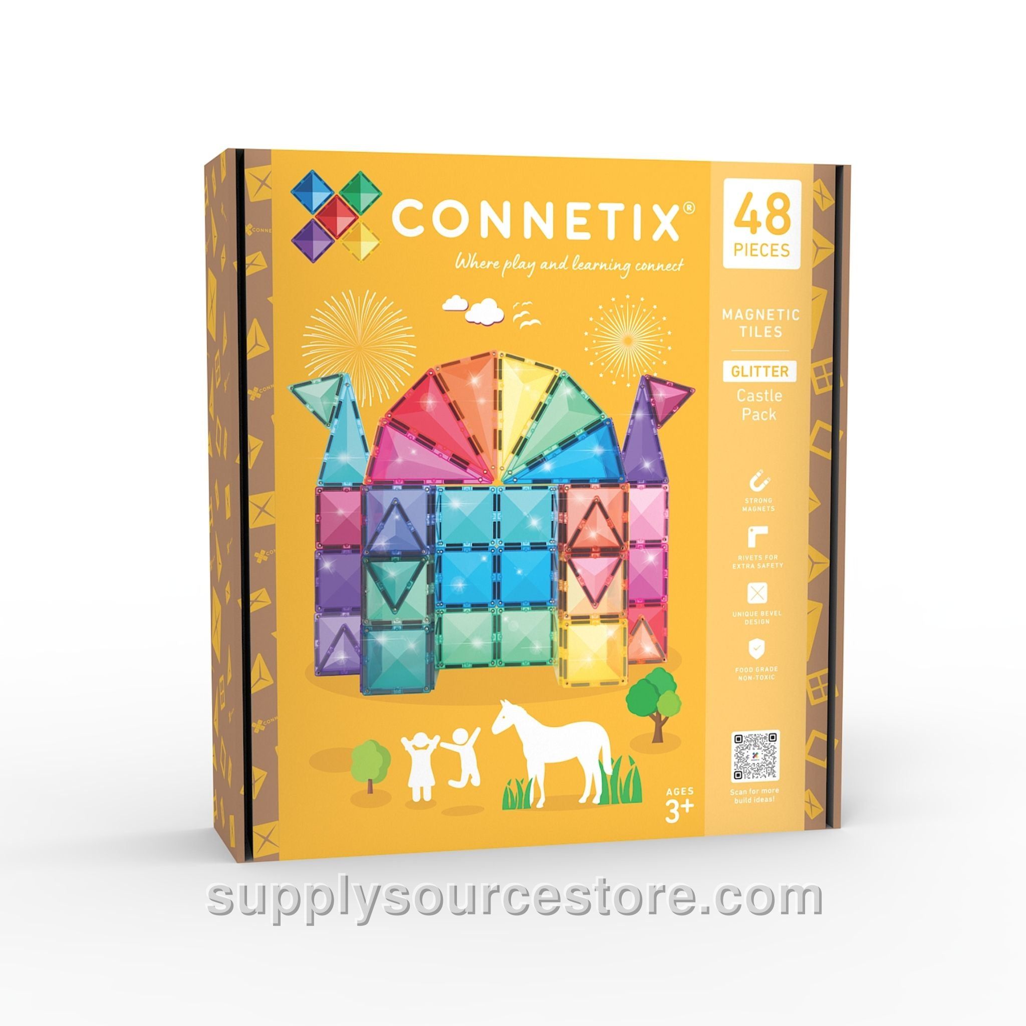 Magnetic Tiles 48 Piece Glitter Castle Pack