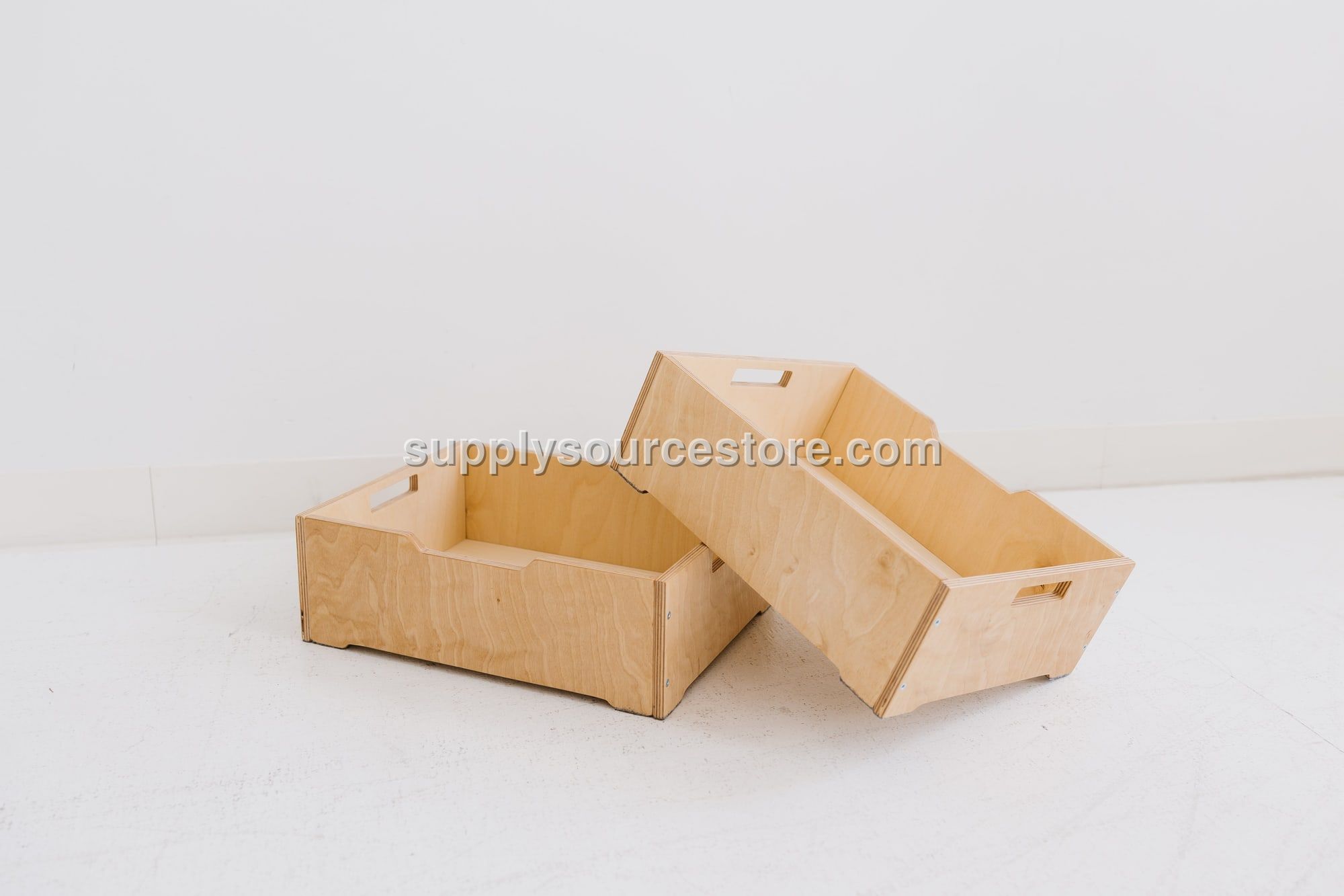 Handcrafted Wooden Box with Handles, Organiser bin for Montessori Shelves