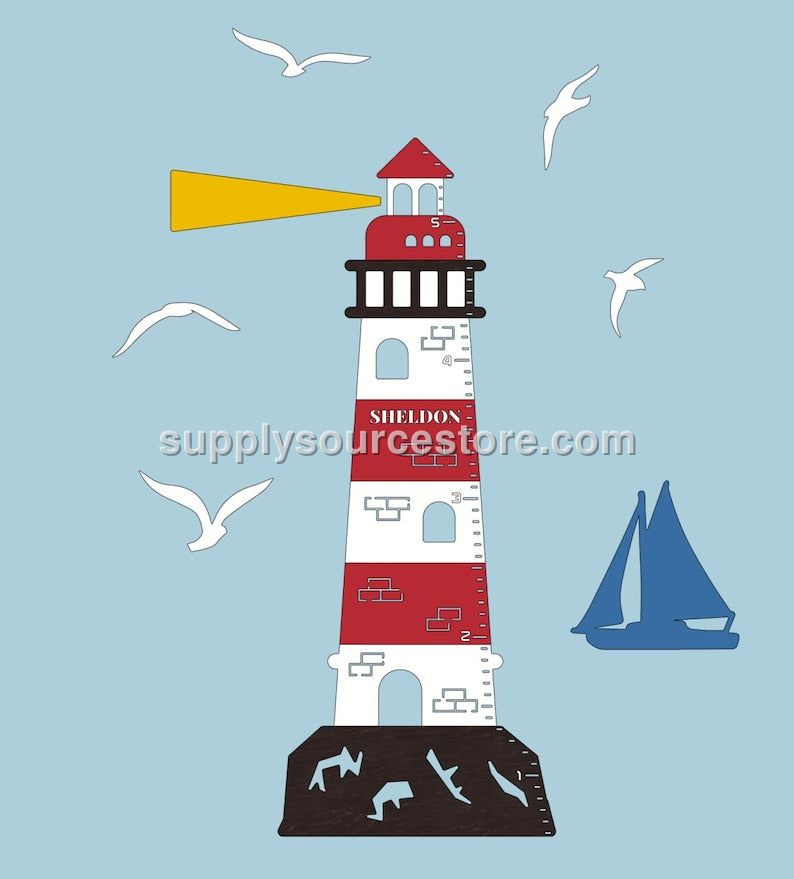 Lighthouse - Wooden Height Chart | Growth Chart