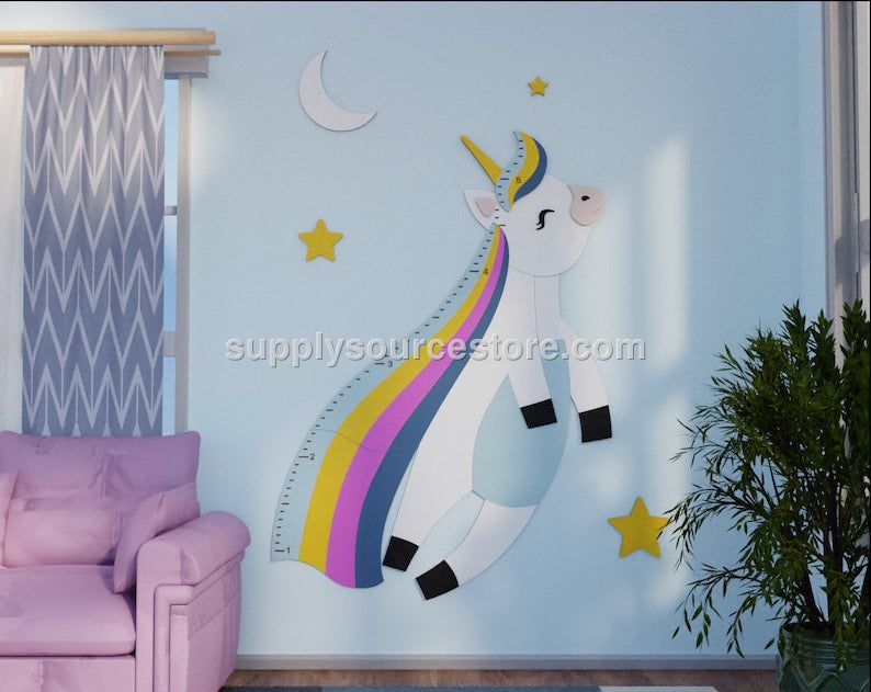 Unicorn - Wooden Height Chart | Growth Chart