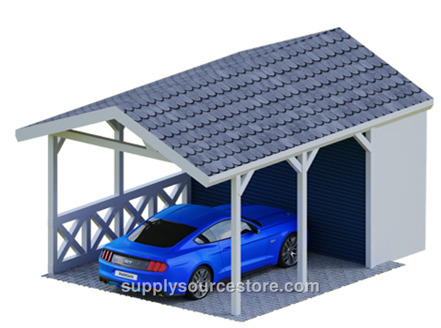 Wooden Car Garage (Staircase)