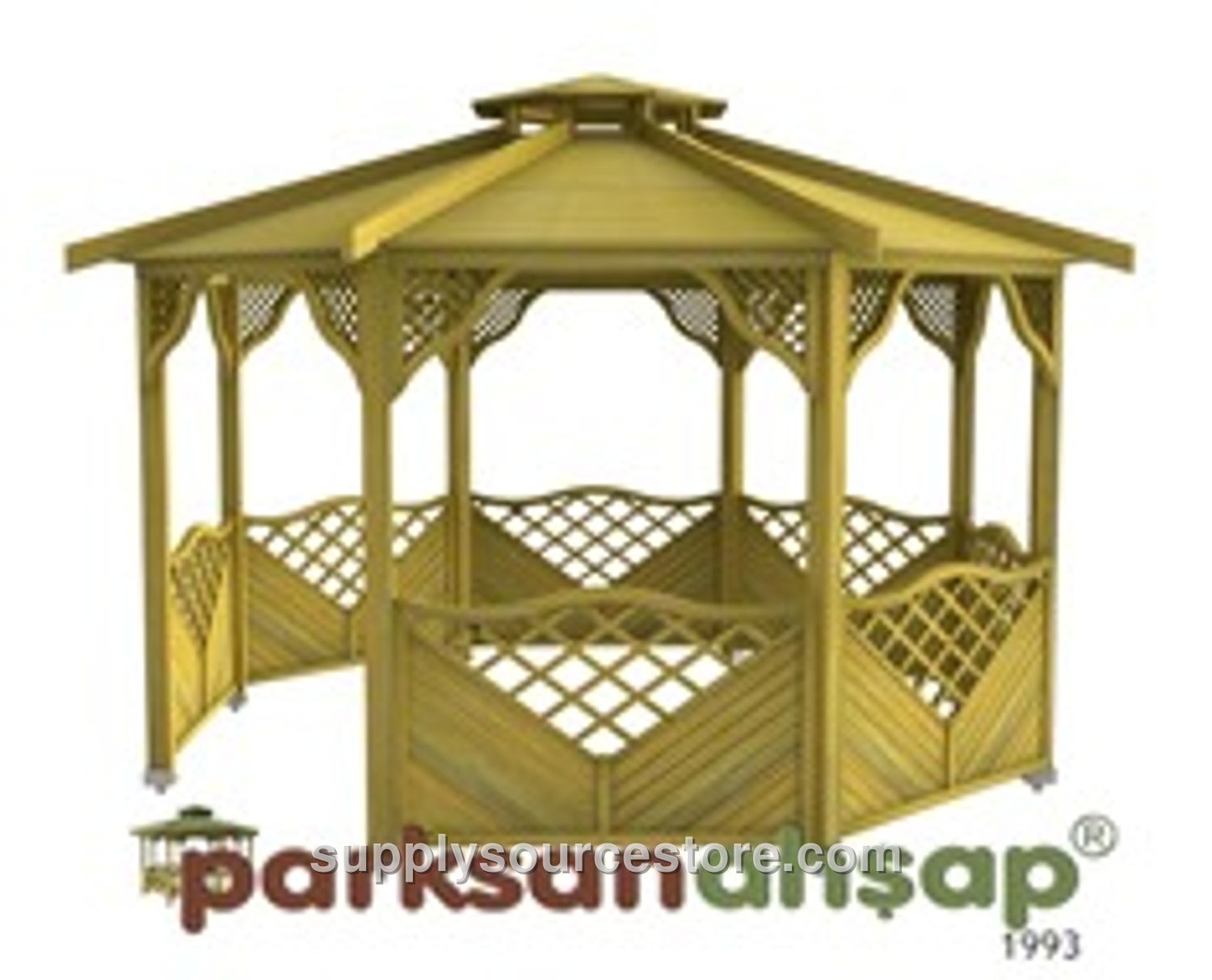 Wooden Octagonal Picnic Gazebo 400x400x330